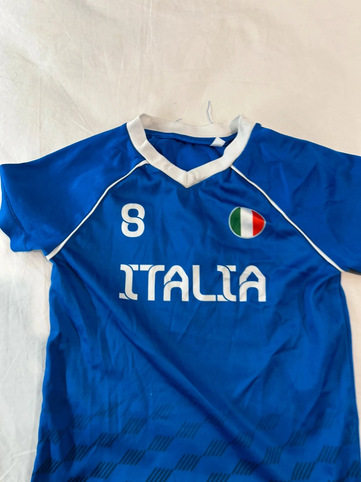 Blauw Italia voetbalshirt met nummer 8, maat 6 jaar – photo 2